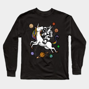 Space Astronaut Riding Unicorn Long Sleeve T-Shirt